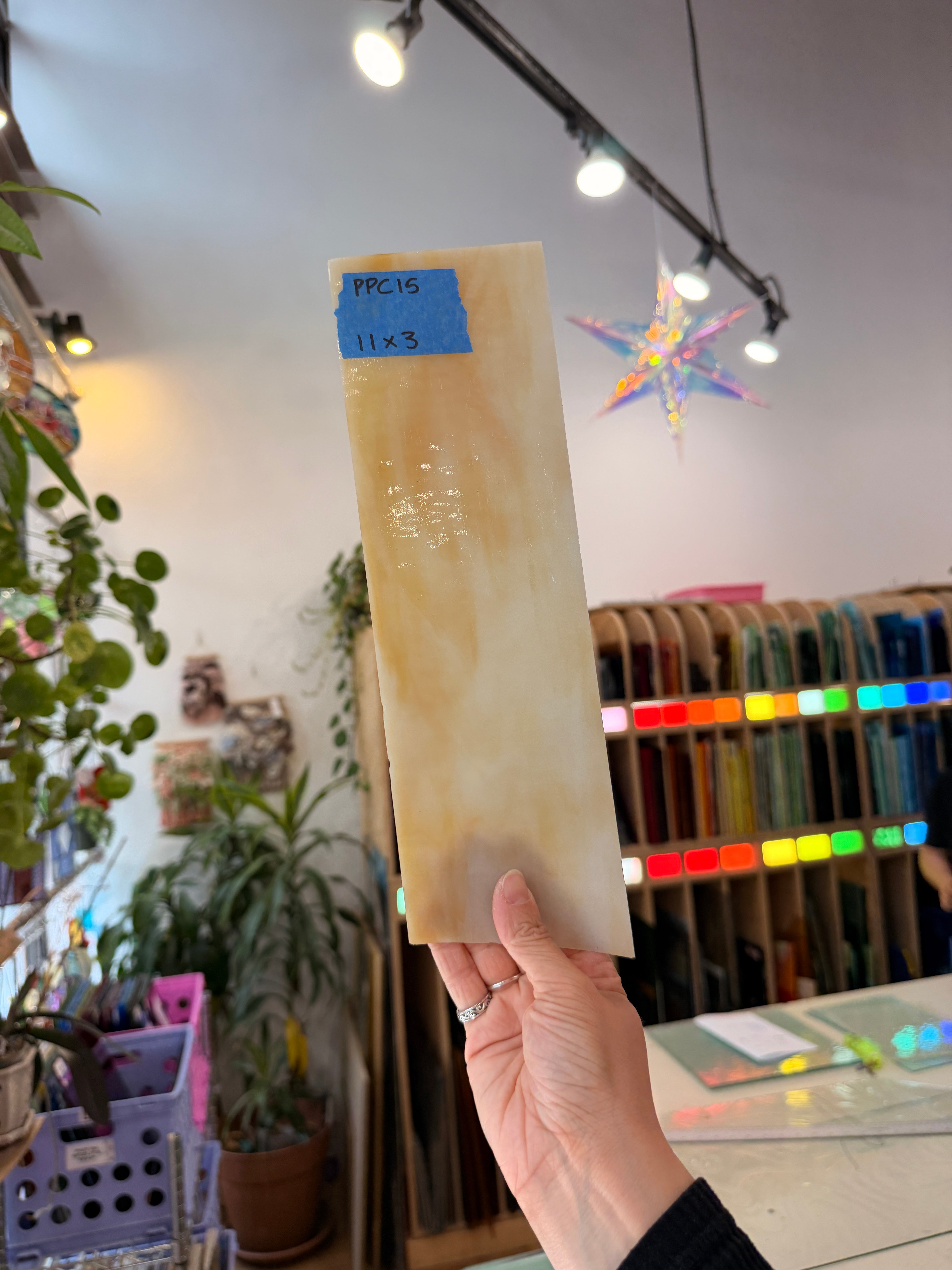 Amber Yellow Textured Kokomo Sheet Glass Kokomo Glass