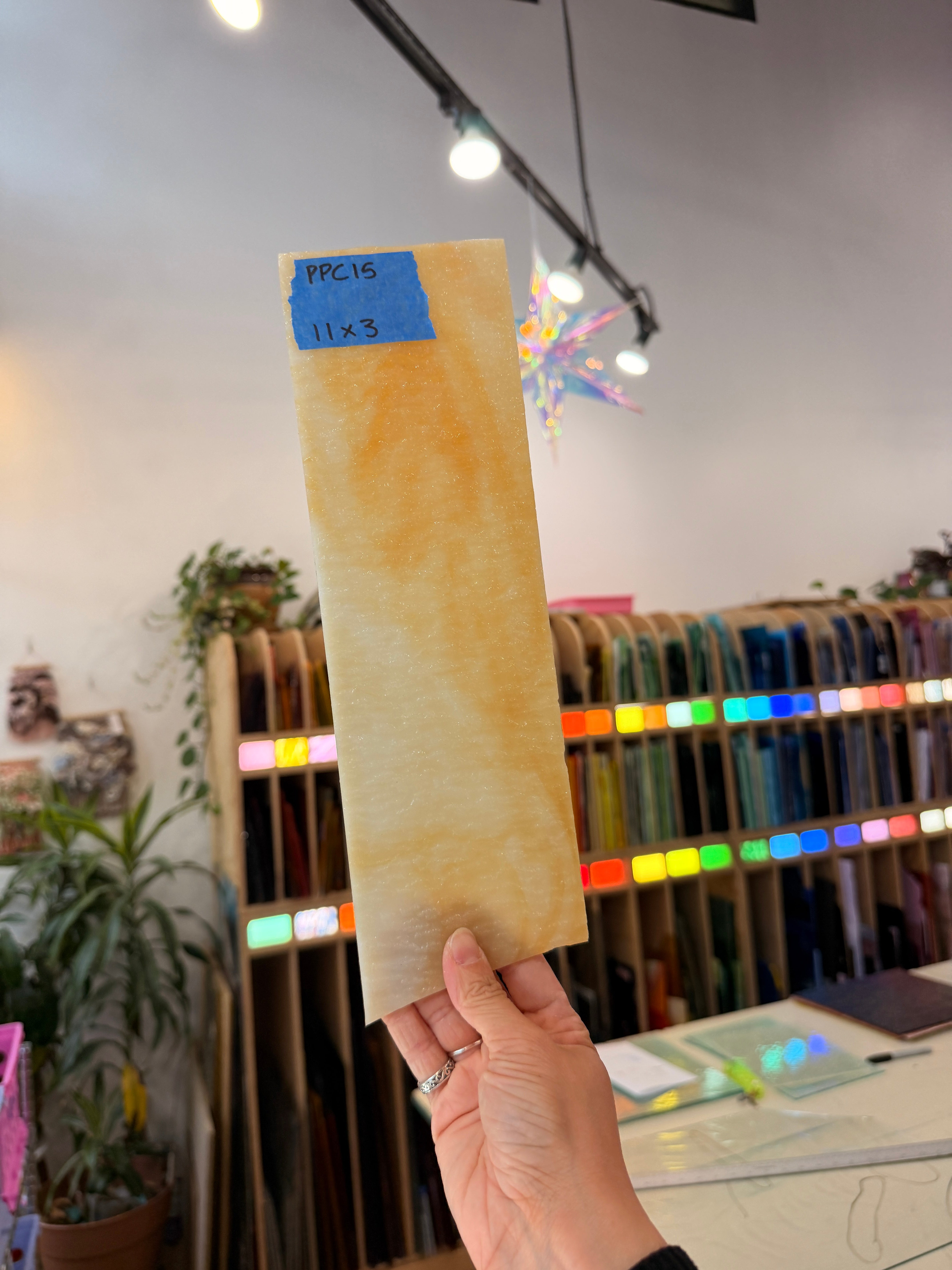 Amber Yellow Textured Kokomo Sheet Glass Kokomo Glass