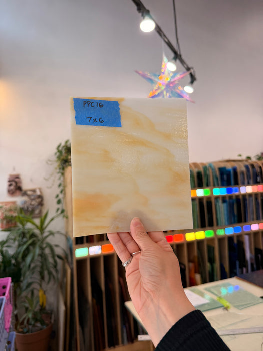 Amber Yellow White Wispy Kokomo Sheet Glass Kokomo Glass