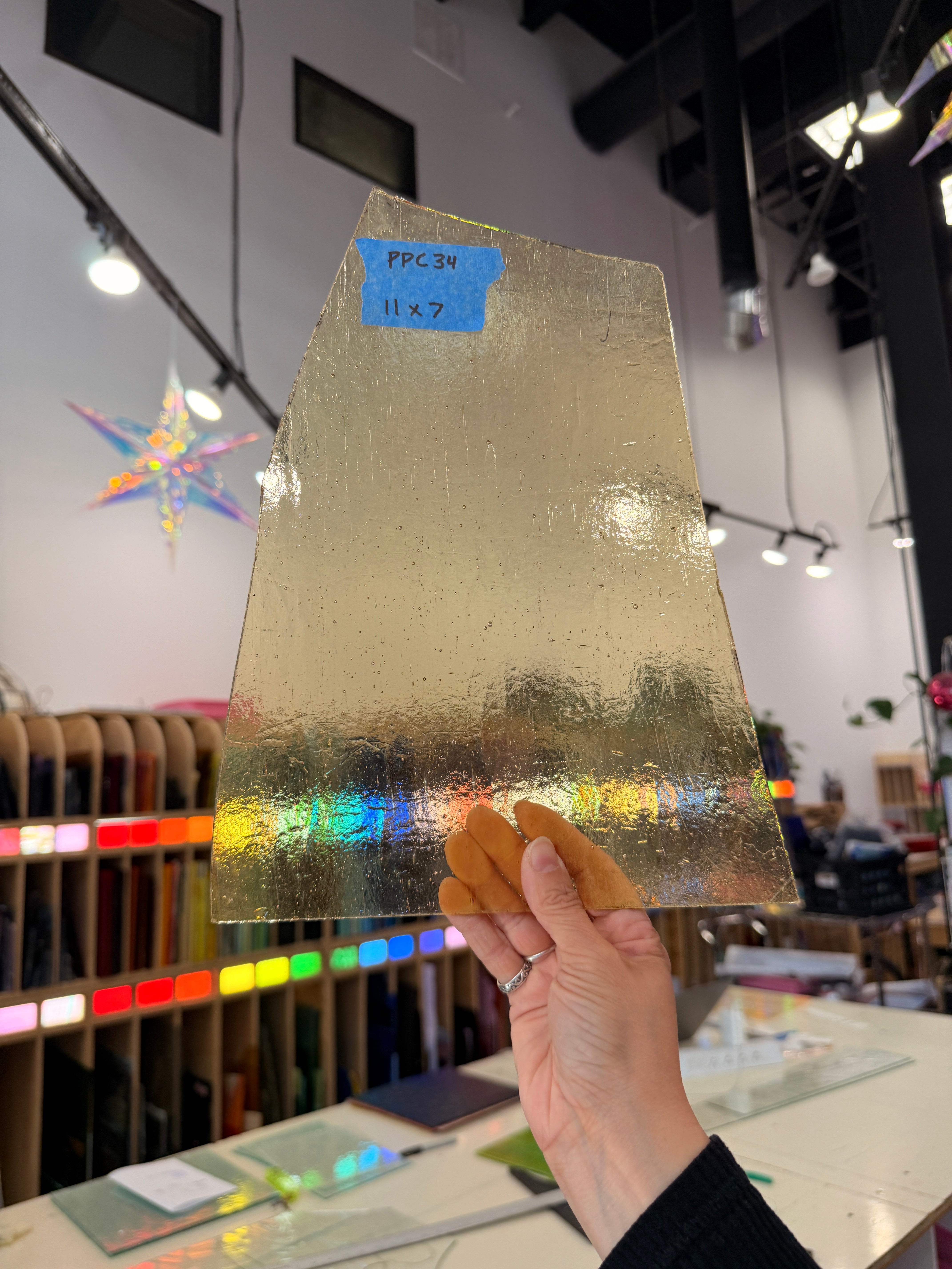 Light Yellow Amber Transparent Kokomo Sheet Glass Kokomo Glass