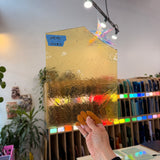Transparent Light Amber Kokomo Sheet Glass Kokomo Glass 10x8.5in (KO-03821869)