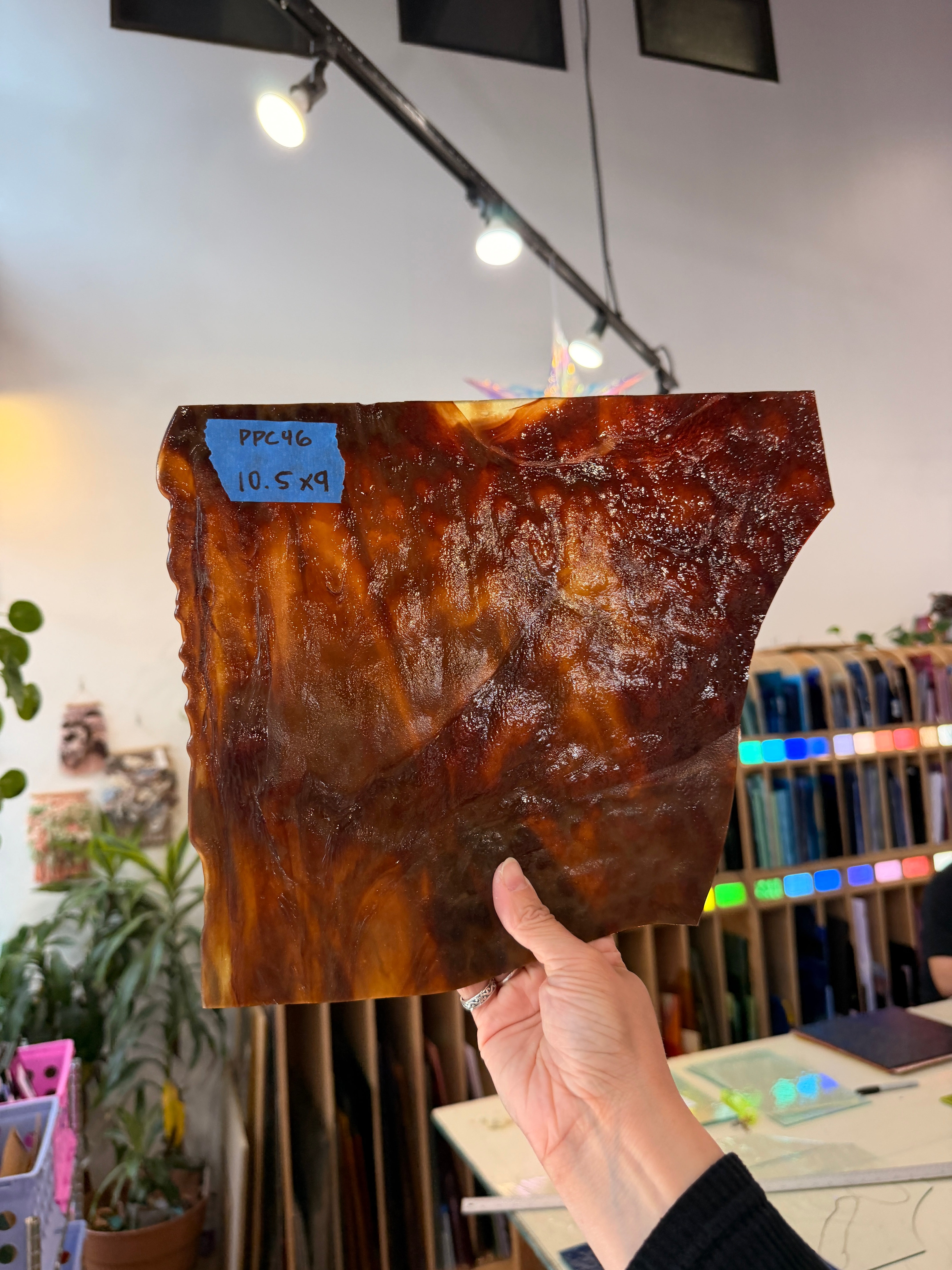 Brown Mixed Mottled Youghiogheny Sheet Glass Youghiogheny Glass