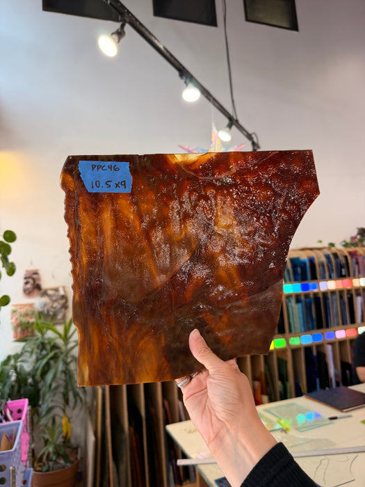 Brown Mixed Mottled Youghiogheny Sheet Glass Youghiogheny Glass