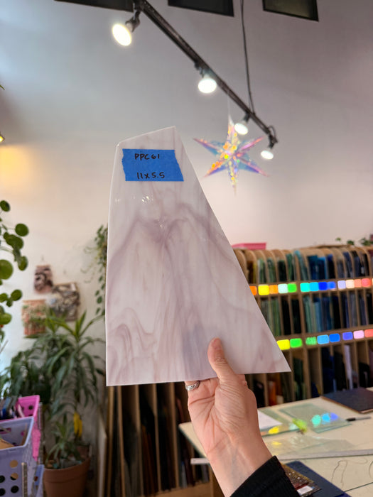 Pink White Mauve Wispy Spectrum Sheet Glass Spectrum Glass