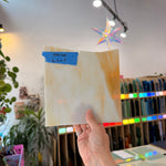 White Amber Wispy Kokomo Sheet Glass Kokomo Glass