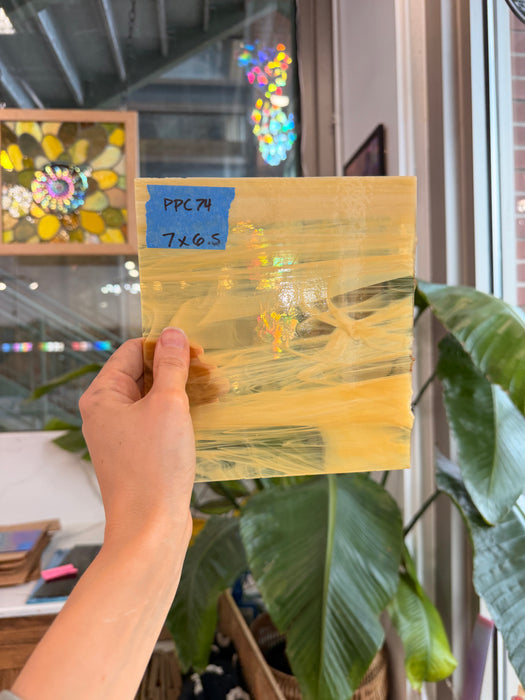 Yellow Wispy Vintage Spectrum Sheet Glass Spectrum Glass