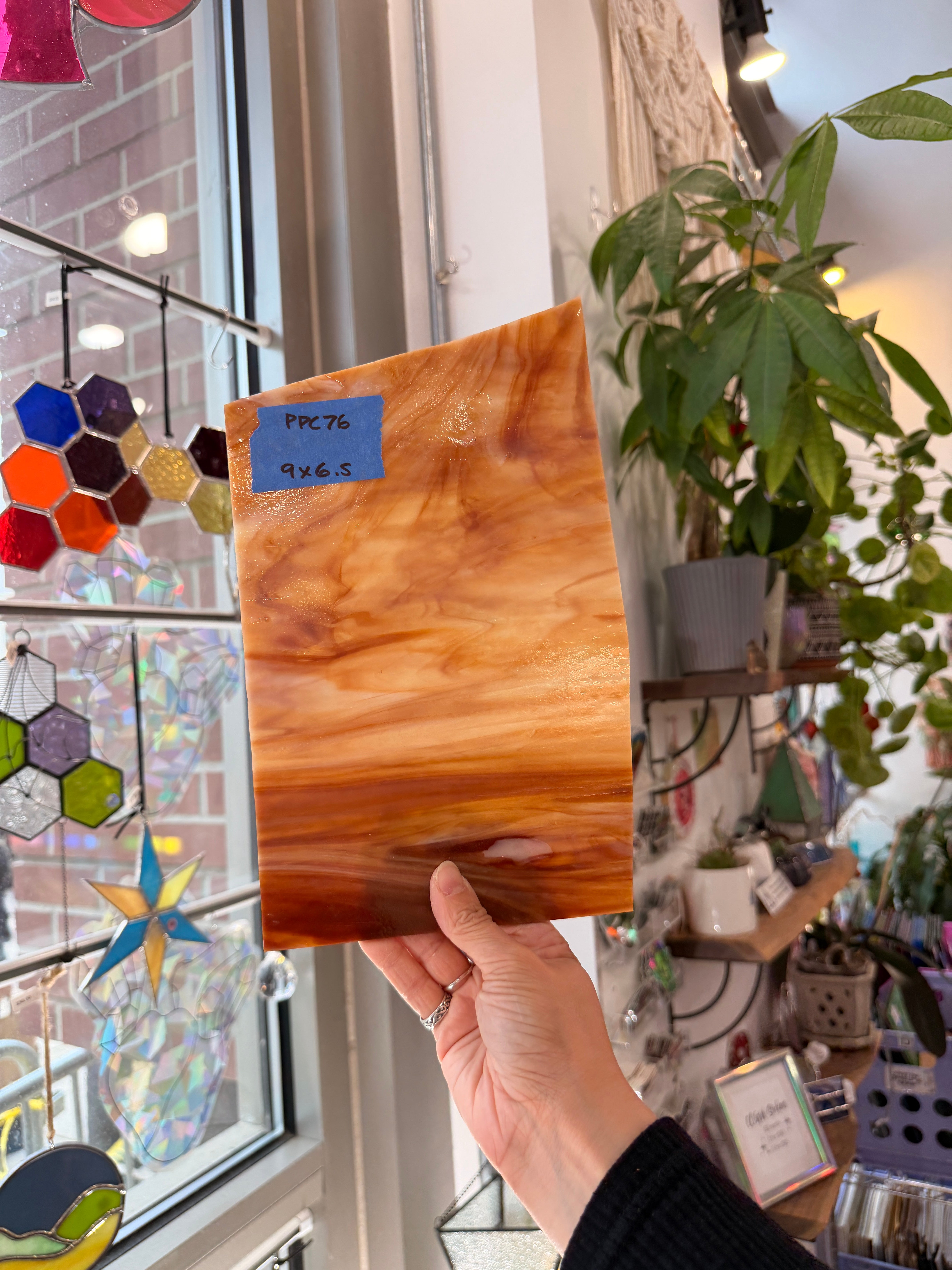 Brown Wispy Mixed Kokomo Sheet Glass Kokomo Glass