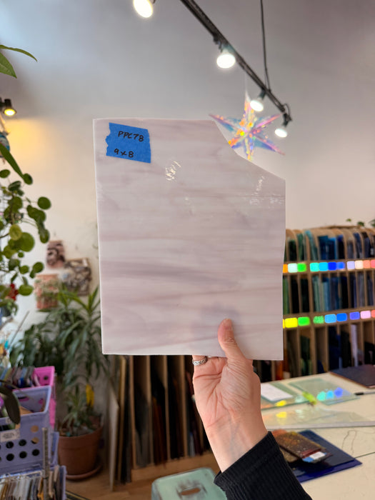 Pink White Mauve Wispy Spectrum Sheet Glass Spectrum Glass