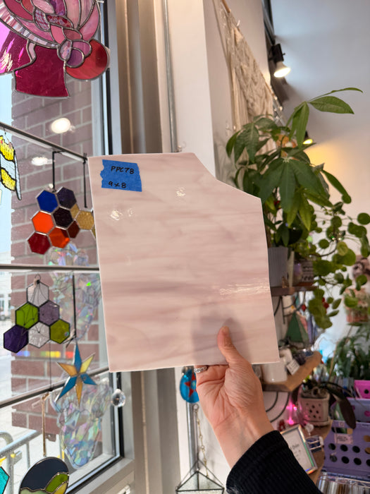 Pink White Mauve Wispy Spectrum Sheet Glass Spectrum Glass PPC78 (9x8inin)