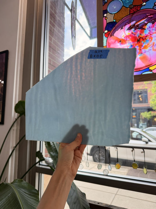 Vintage Light Blue Iridescent Opal Bullseye Fusible Sheet Glass Bullseye Glass Q29 (11.5x8in)