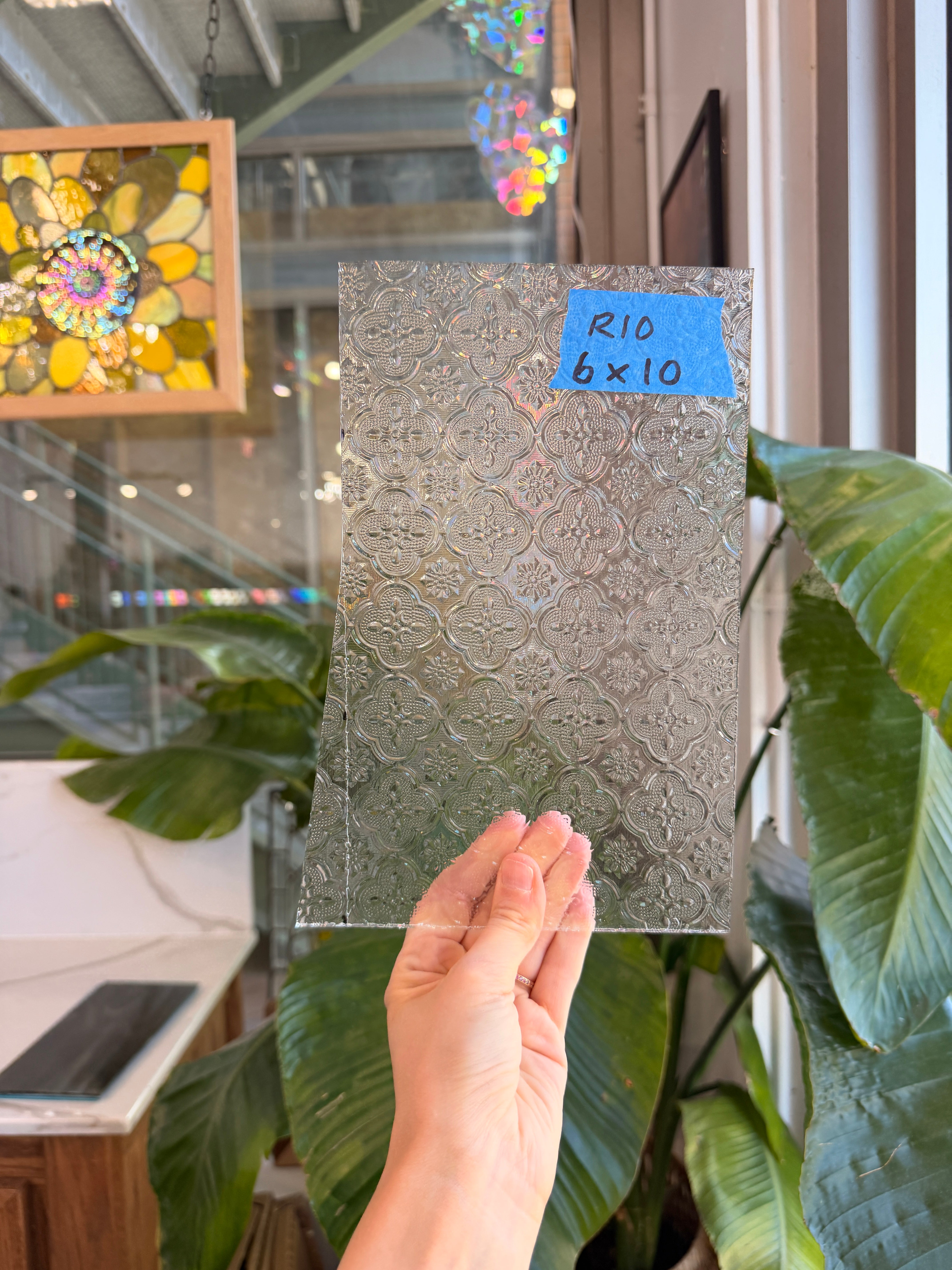 Clear Lace Morisco Clear Lace Morisco Clear Lace Morisco Sheet Glass Colorado Glassworks R10 (6x10in)