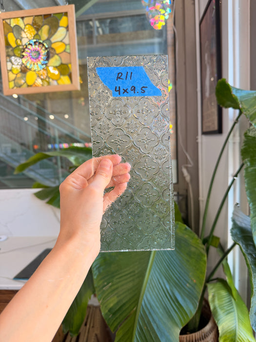 Clear Lace Morisco Clear Lace Morisco Clear Lace Morisco Sheet Glass Colorado Glassworks 4x9.5in (ID-48483885)
