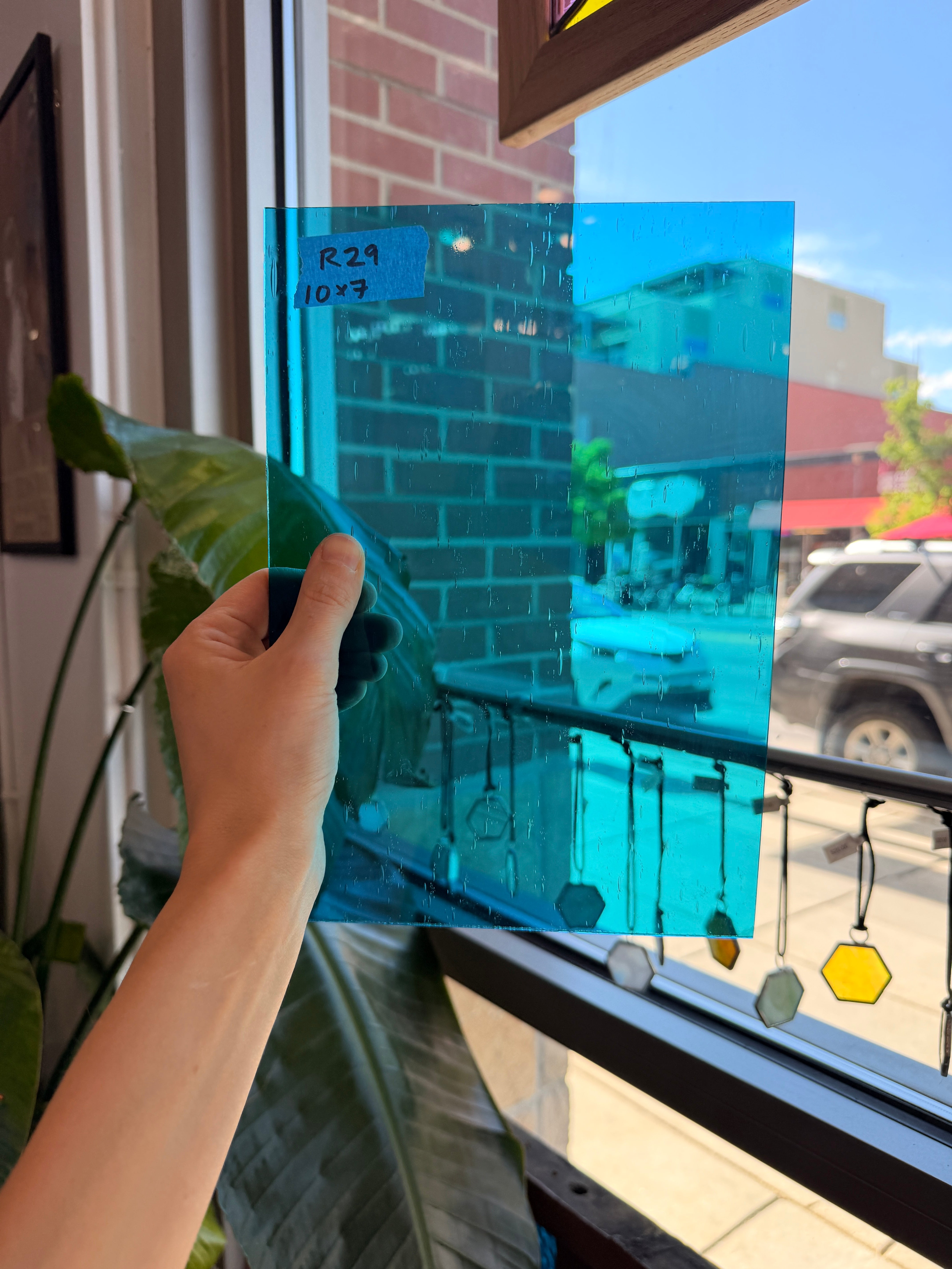 Medium Blue Transparent Vintage GNA Sheet Glass Colorado Glassworks