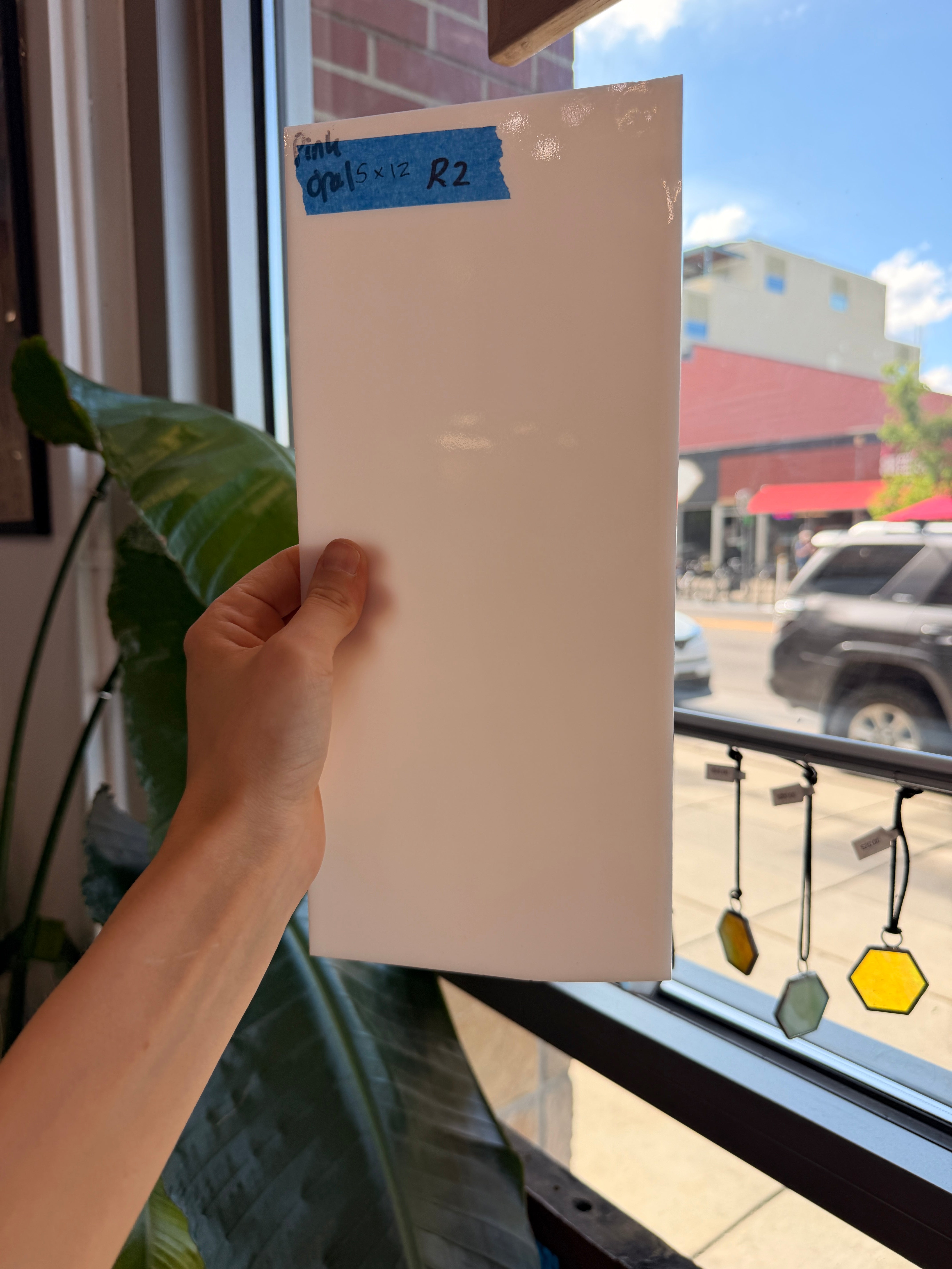 Light Pink Opal Oceanside Fusible 96 COE Fusible Sheet Glass Oceanside Glass