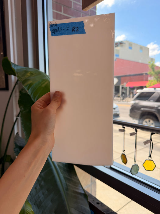 Light Pink Opal Oceanside Fusible 96 COE Fusible Sheet Glass Oceanside Glass