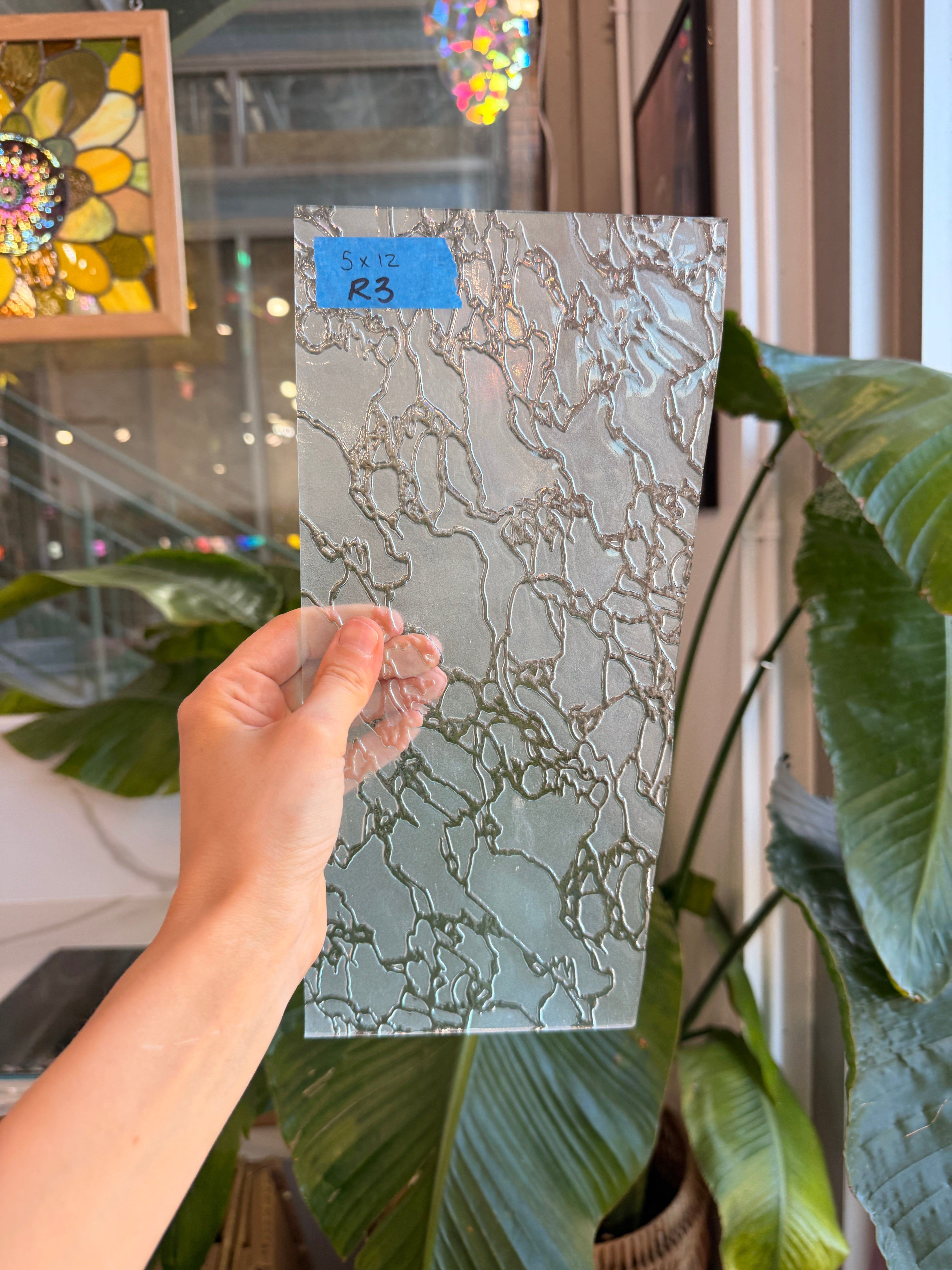 Frosted Krinkled Delta Industrial (IM 400F) Sheet Glass Colorado Glassworks 12x5in (ID-51334701)