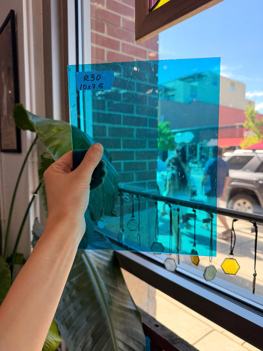 Medium Blue Transparent Vintage GNA Sheet Glass Colorado Glassworks