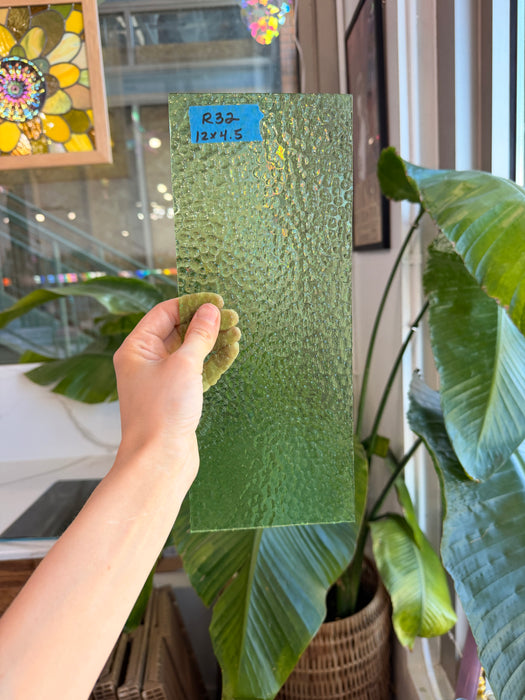 Light Green Hammered Transparent Sheet Glass Colorado Glassworks Default Title