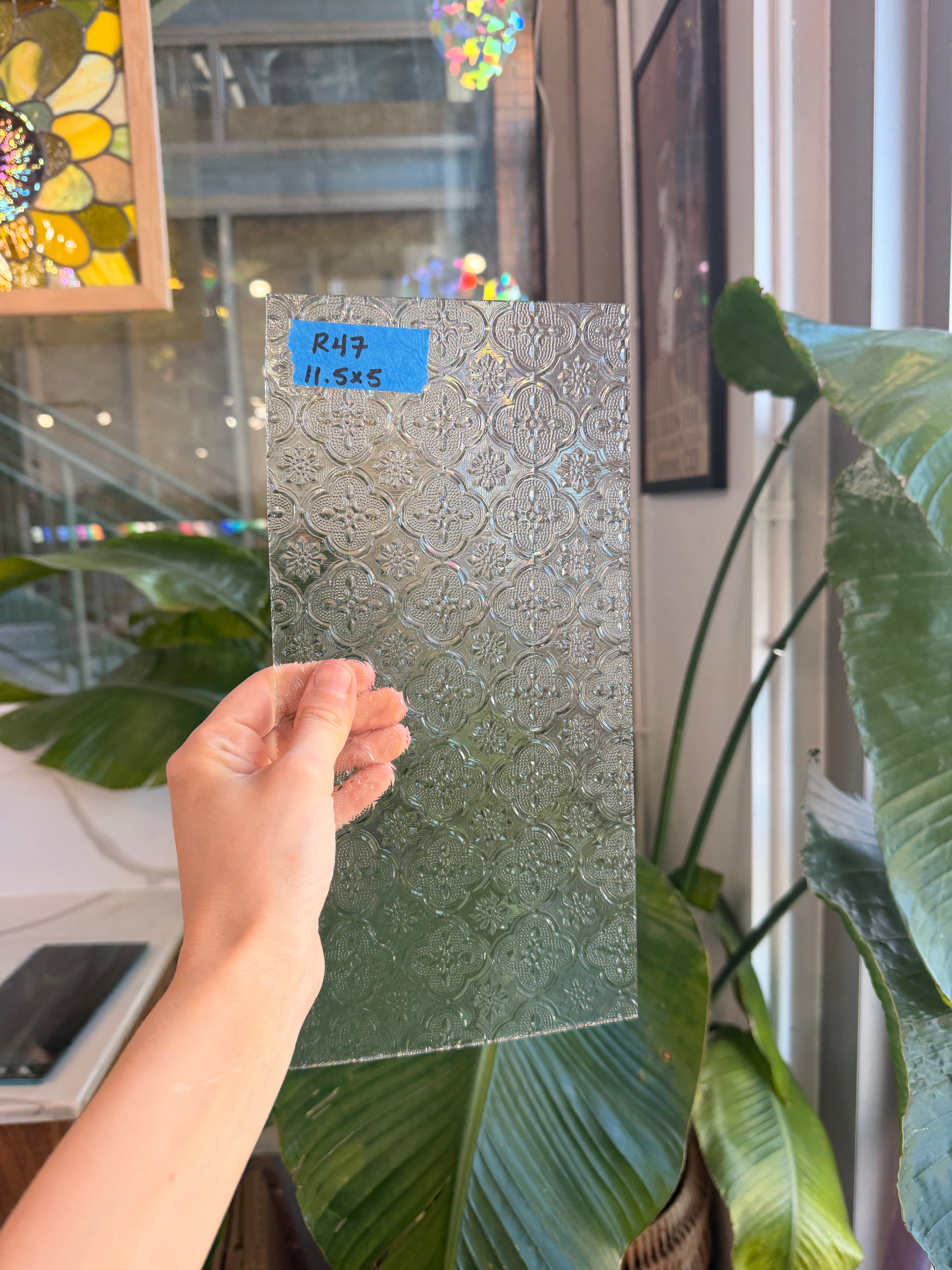 Clear Lace Morisco Clear Lace Morisco Clear Lace Morisco Sheet Glass Colorado Glassworks 11.5x5in (ID-48614957)