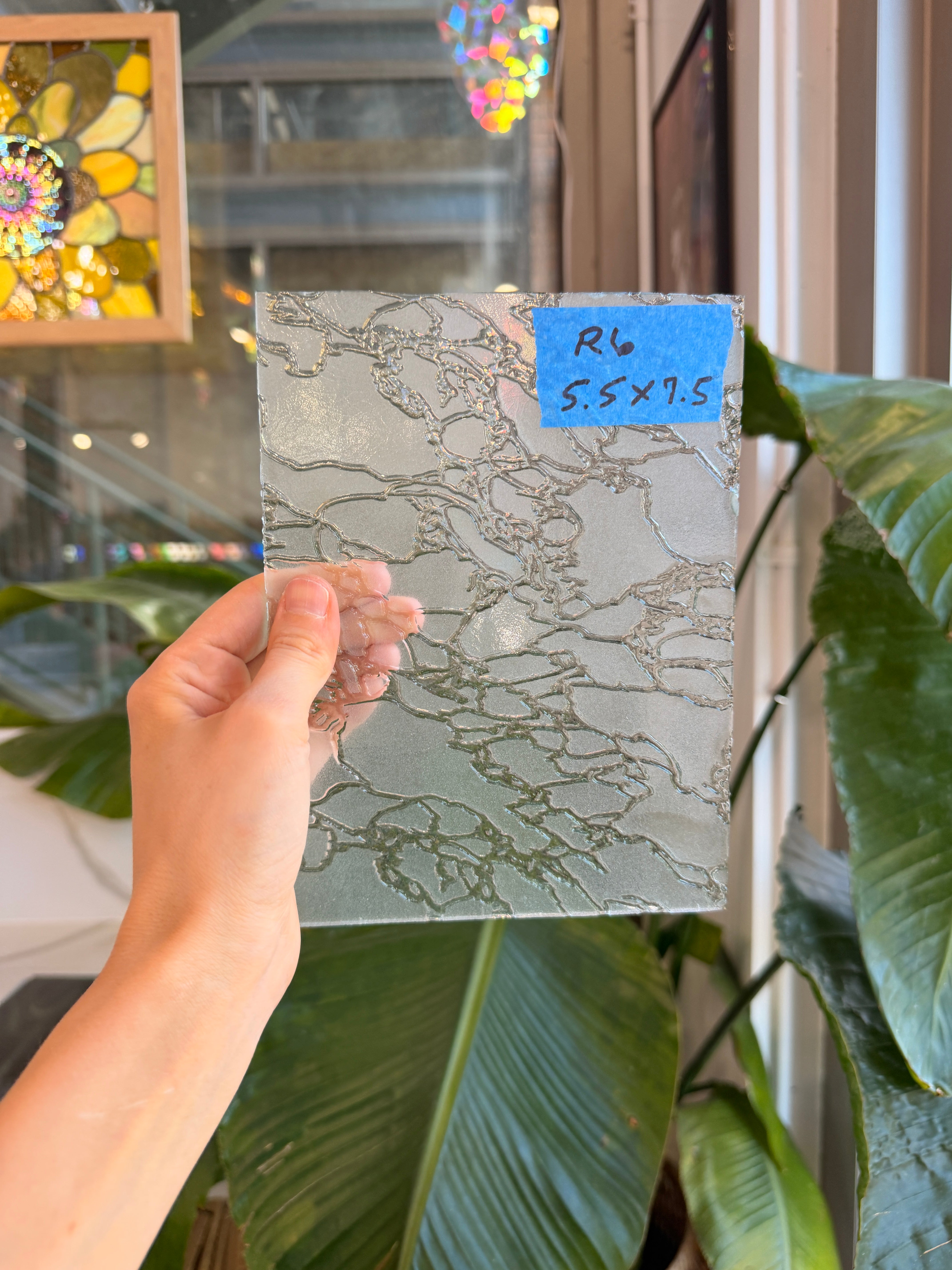 Frosted Krinkled Delta Industrial (IM 400F) Sheet Glass Colorado Glassworks 5.5x7.5in (ID-51367469)