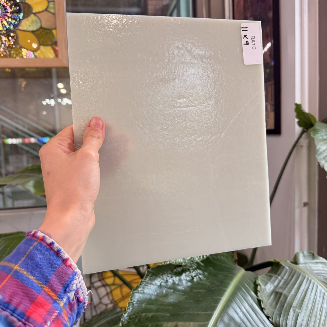 Tan White Opal Kokomo Sheet Glass