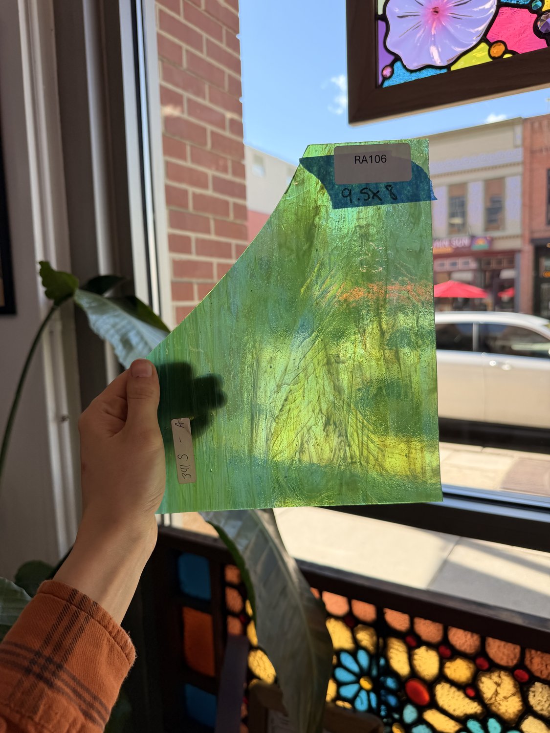 Vintage Green Wispy Armstrong Sheet Glass Armstrong Glass