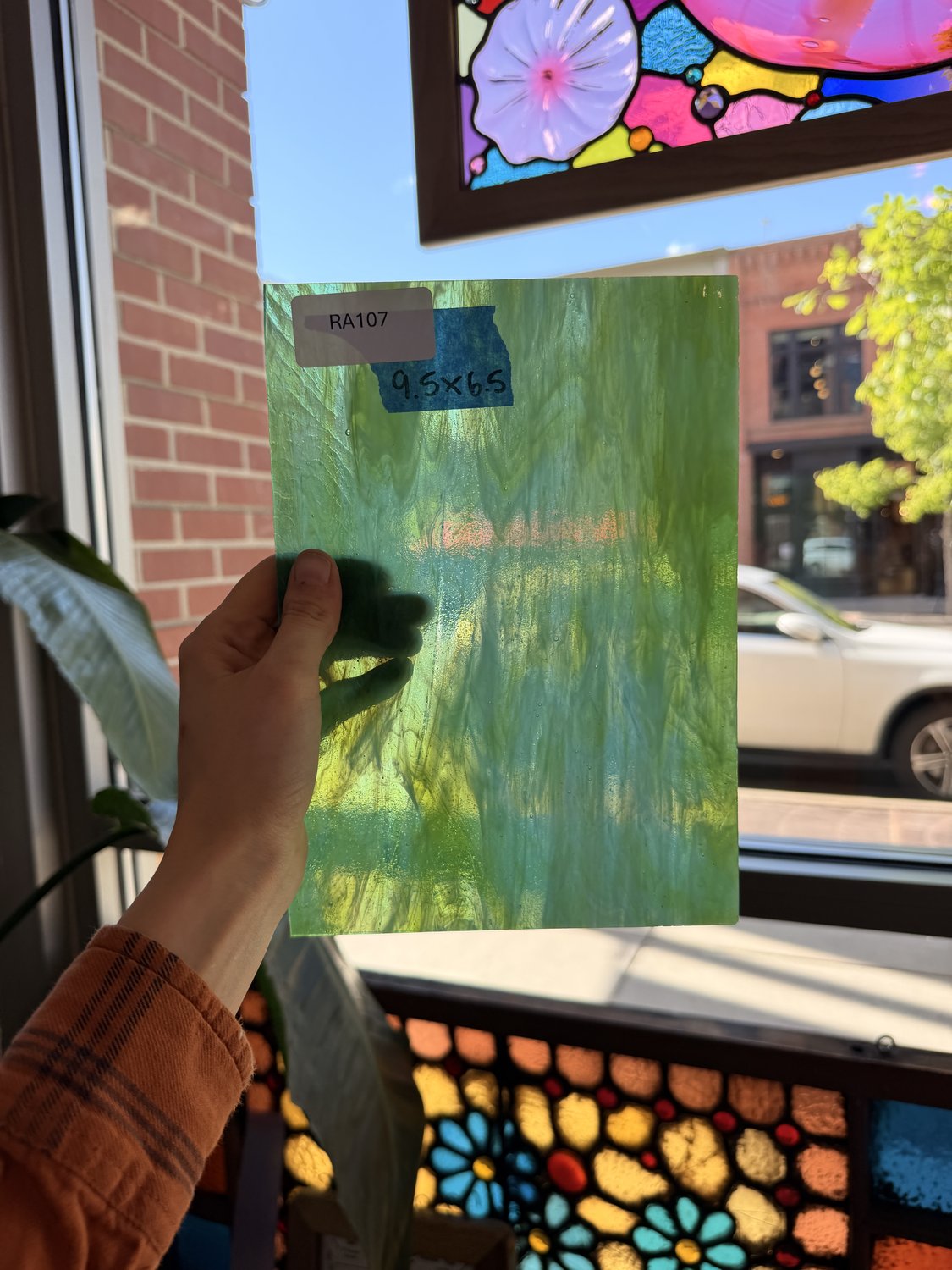 Vintage Green Wispy Armstrong Sheet Glass Armstrong Glass