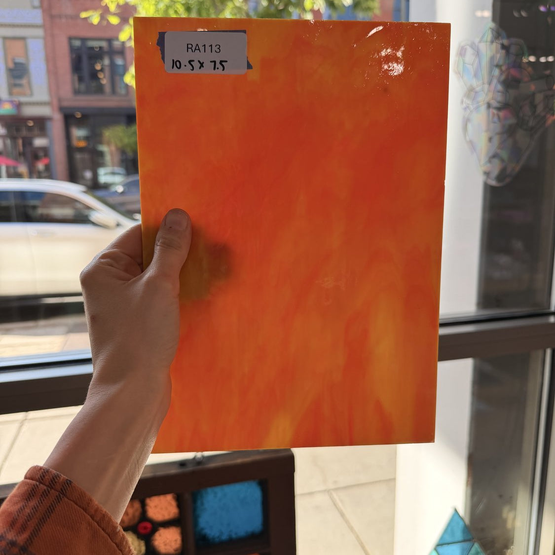Orange Yellow Vintage Armstrong Sheet Glass Armstrong Glass