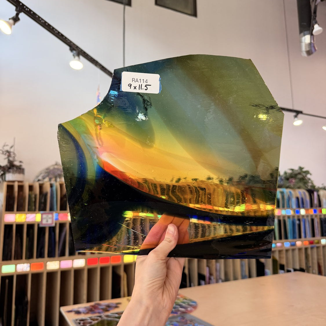 Rainbow Mouthblown Lamberts Sheet Glass