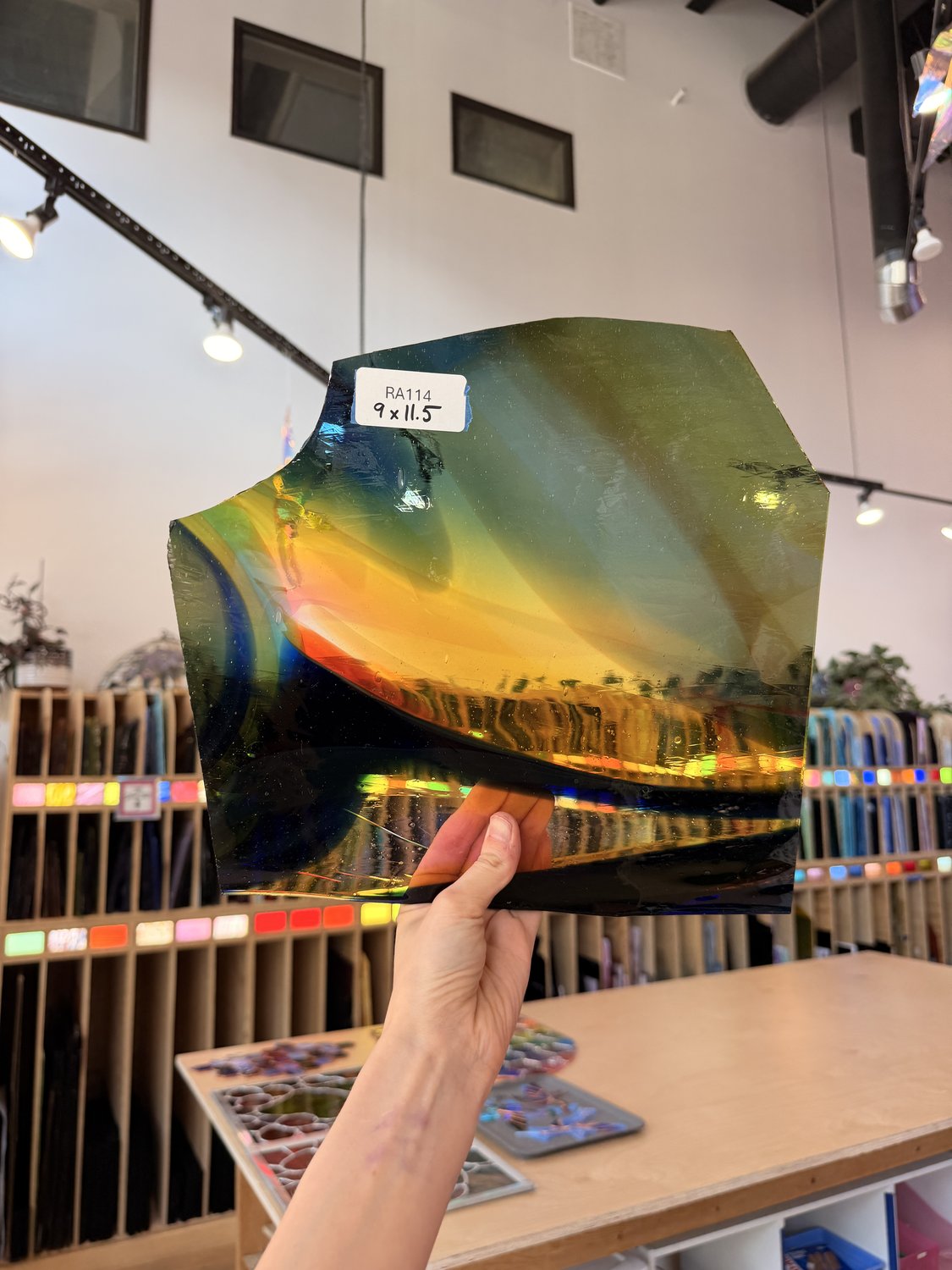 Rainbow Mouthblown Lamberts Sheet Glass