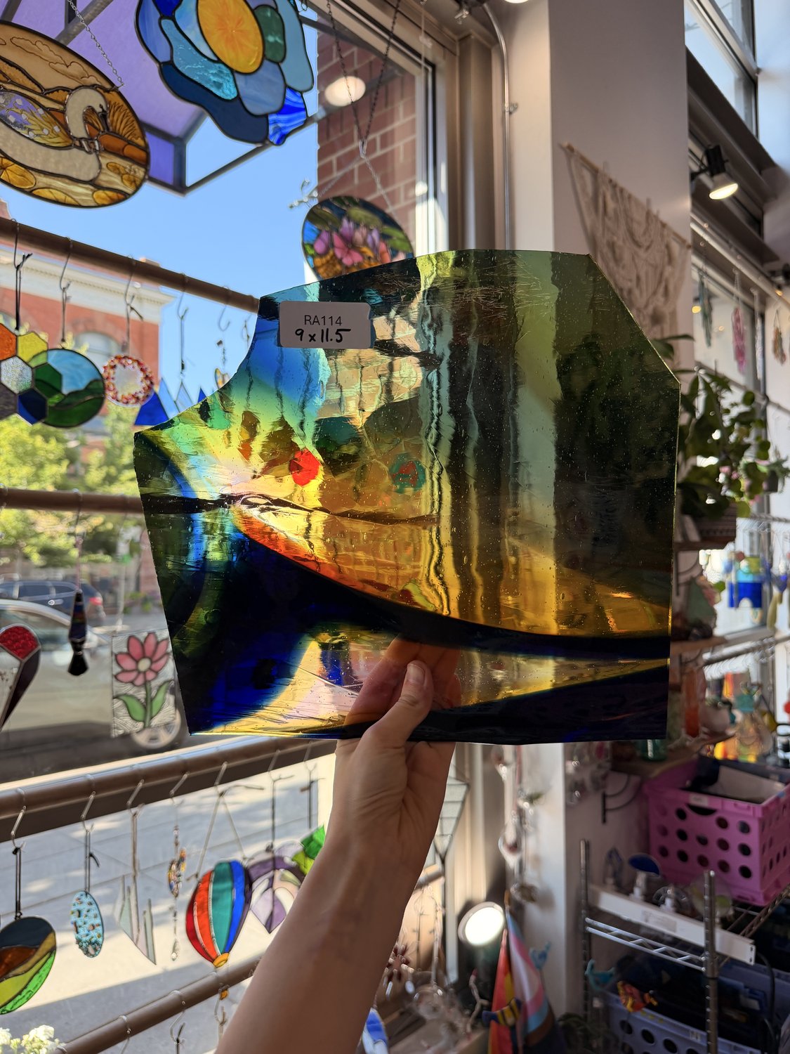 Rainbow Mouthblown Lamberts Sheet Glass