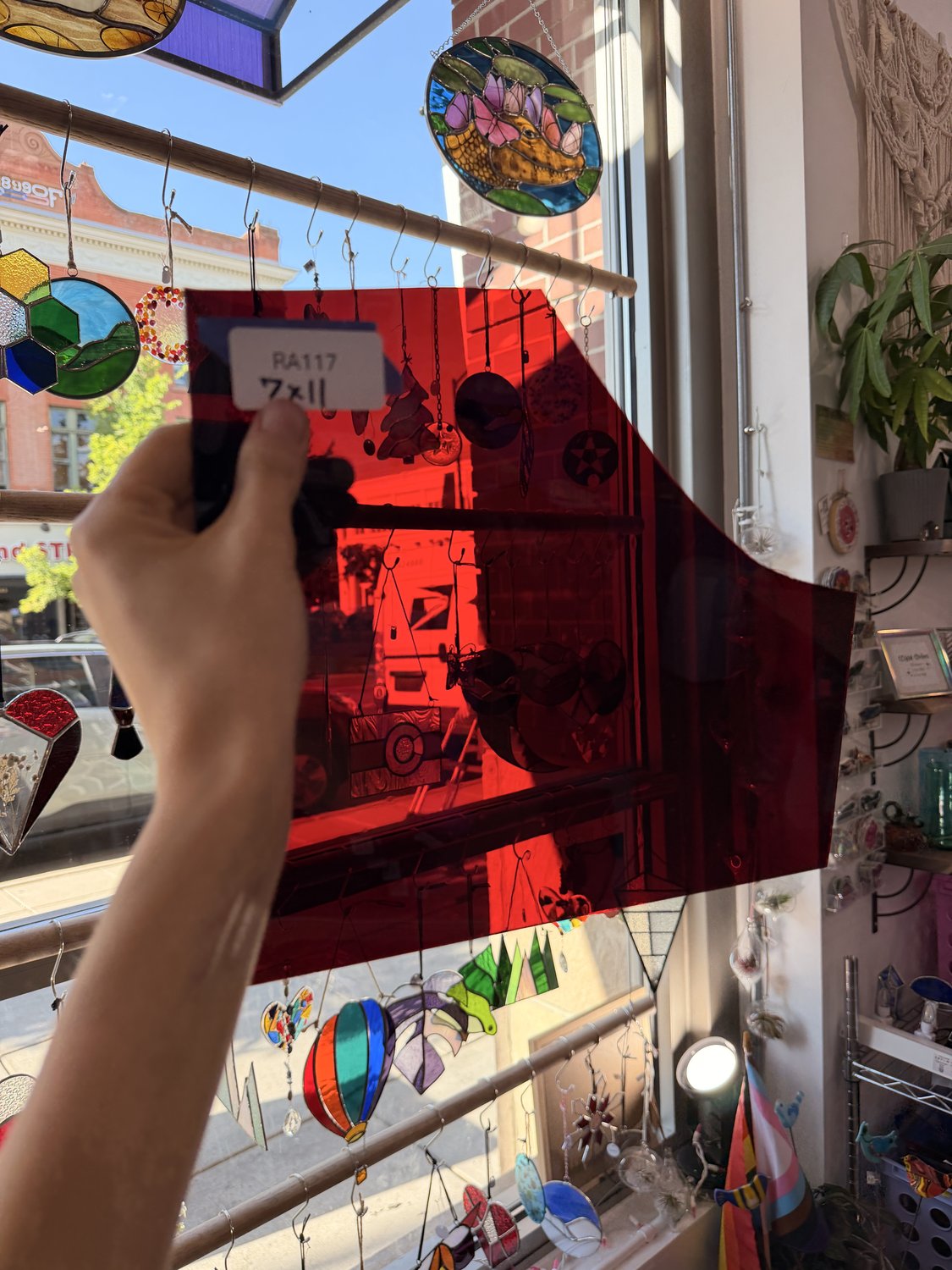 Dark Red GNA Vintage Mouthblown Sheet Glass
