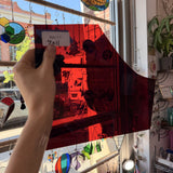 Dark Red GNA Vintage Mouthblown Sheet Glass