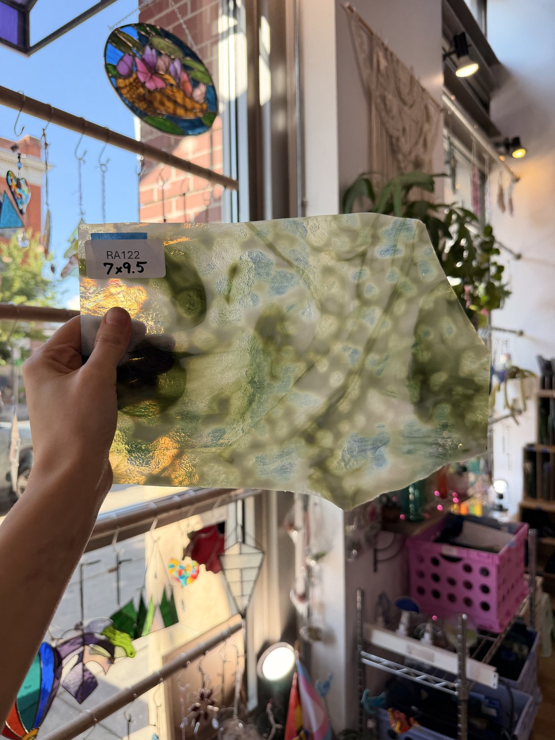 Green White Mottled Sheet Glass – RA122