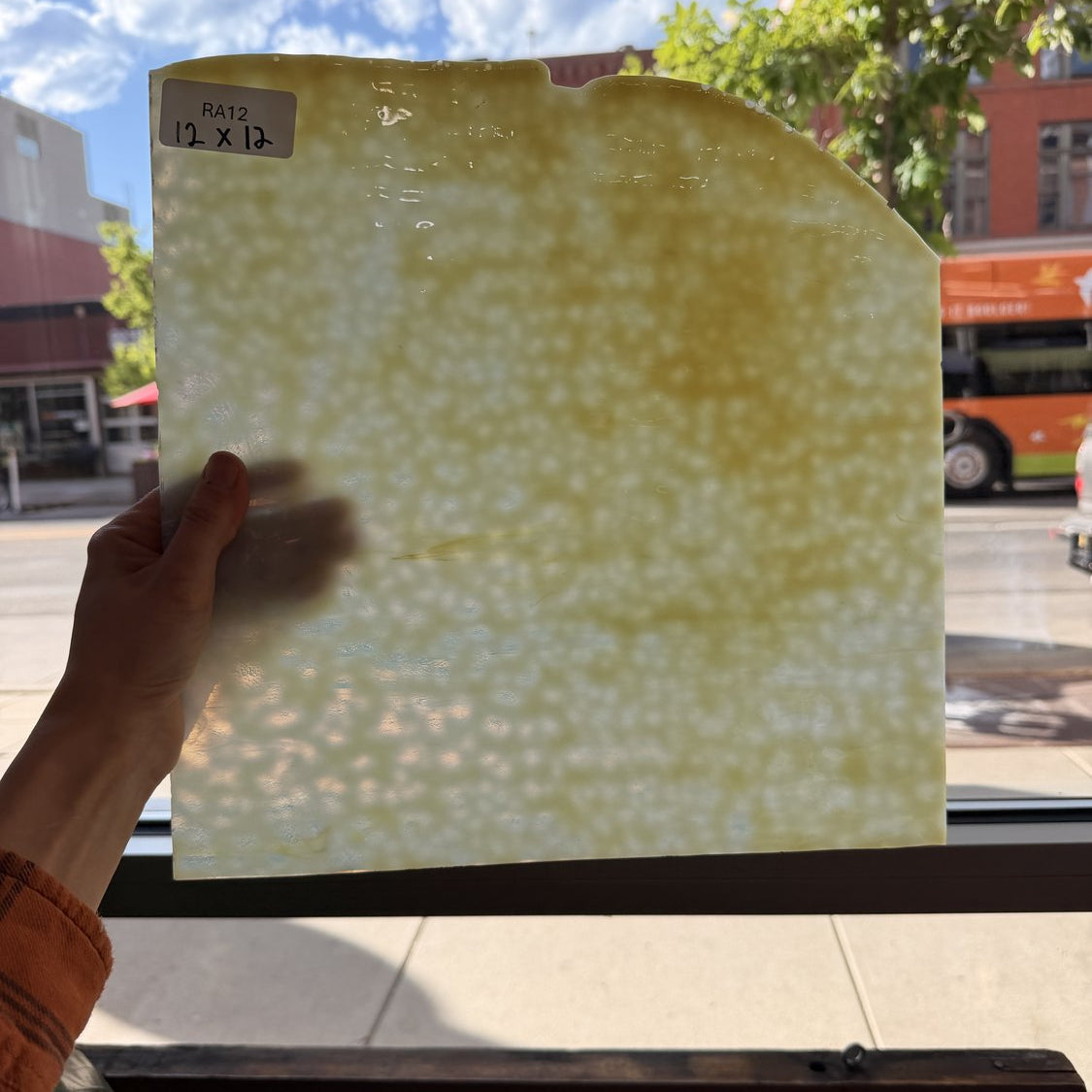 Yellow Cream Mottled Sheet Glass Colorado Glassworks