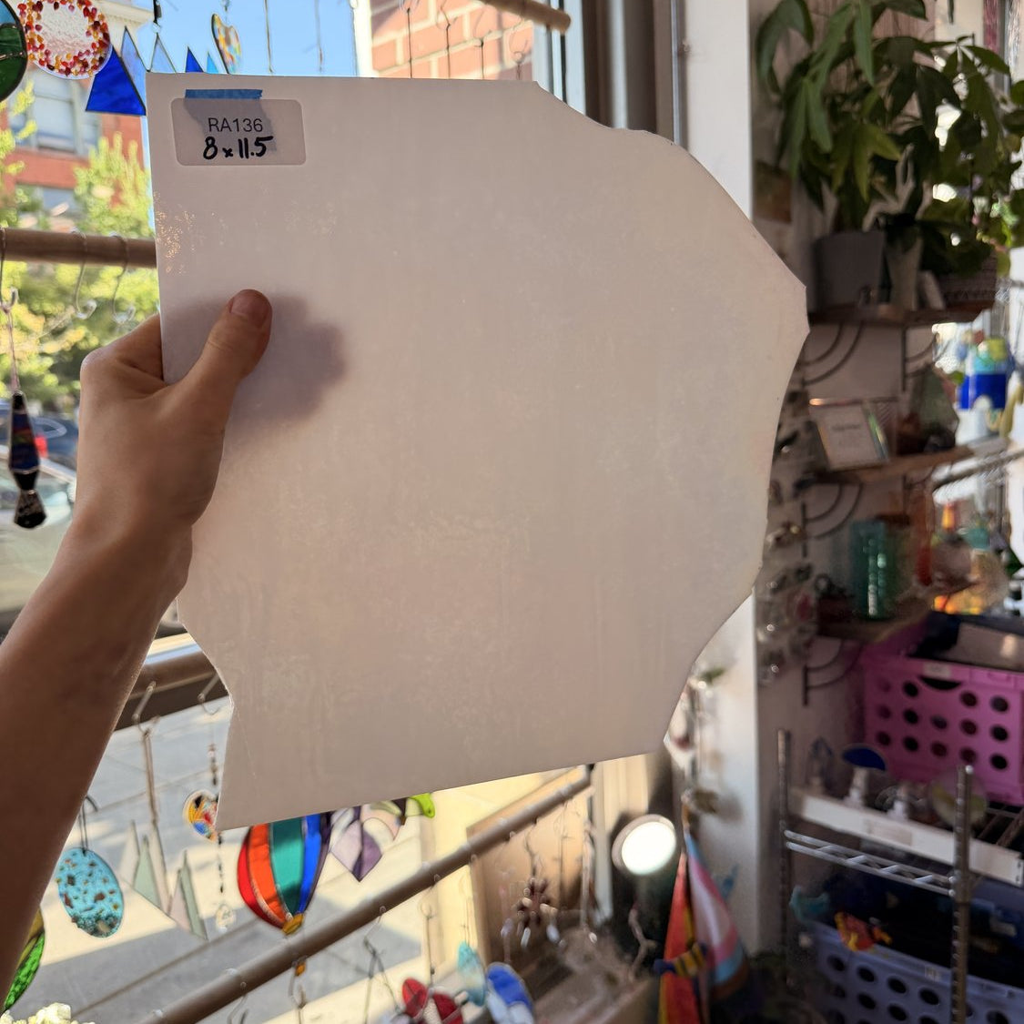White Iridescent Luminescent Wissmach Sheet Glass