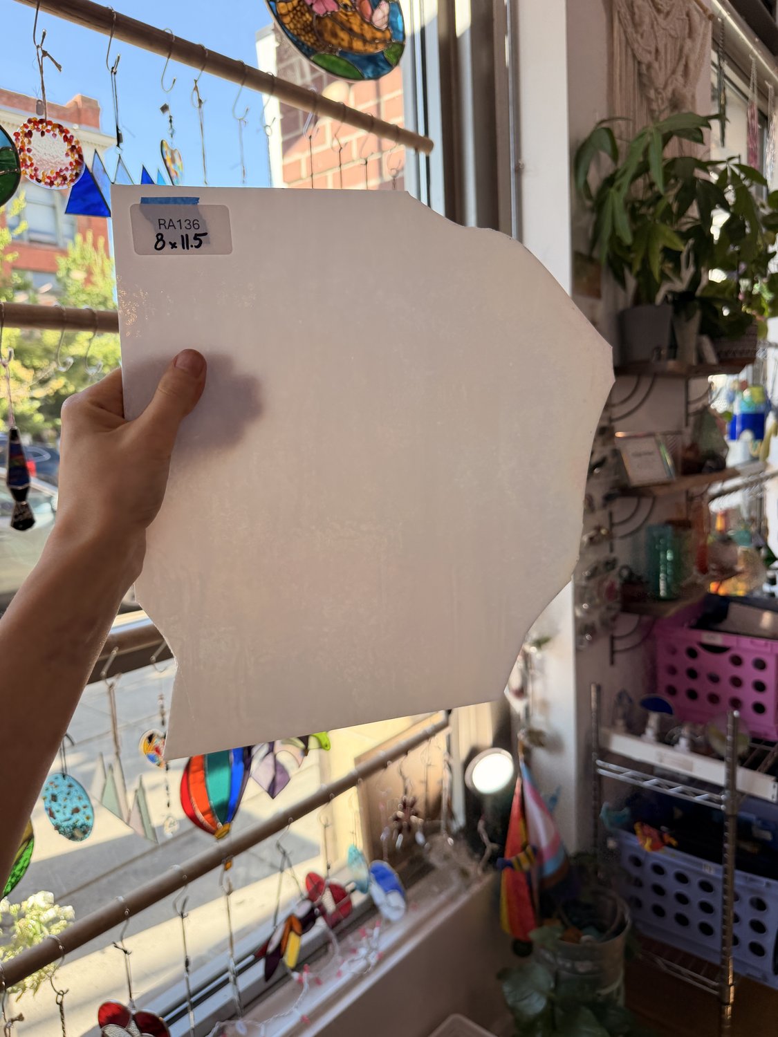 White Iridescent Luminescent Wissmach Sheet Glass