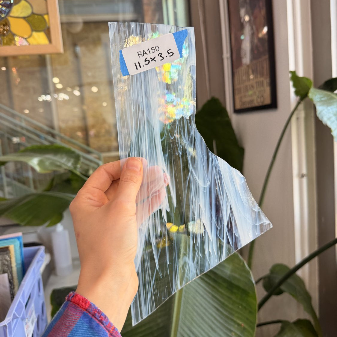 White Clear Wispy Spectrum Sheet Glass Spectrum Glass