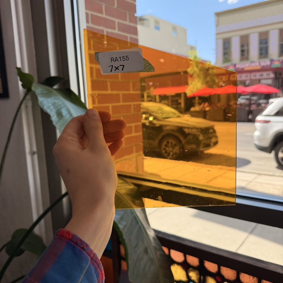 Honey Moutblown Antique Sheet Glass Colorado Glassworks