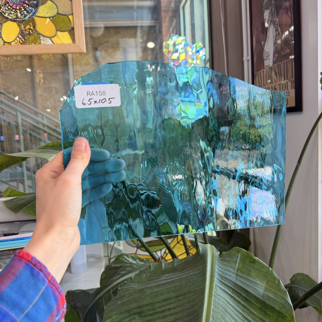 Sky Blue Waterglass Sheet Glass Colorado Glassworks RA158 (10.5x6.5in)