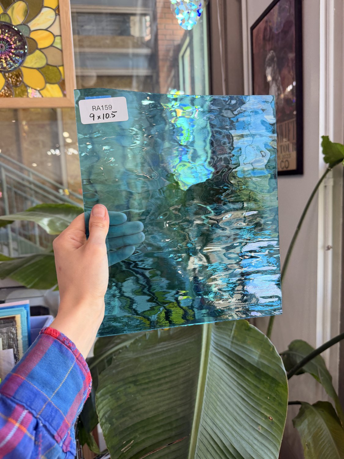 Sky Blue Waterglass Sheet Glass Colorado Glassworks RA159 (10.5x9in)