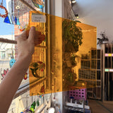 Marigold Transparent Mouthblown Flash (on clear) Krosnos Sheet Glass