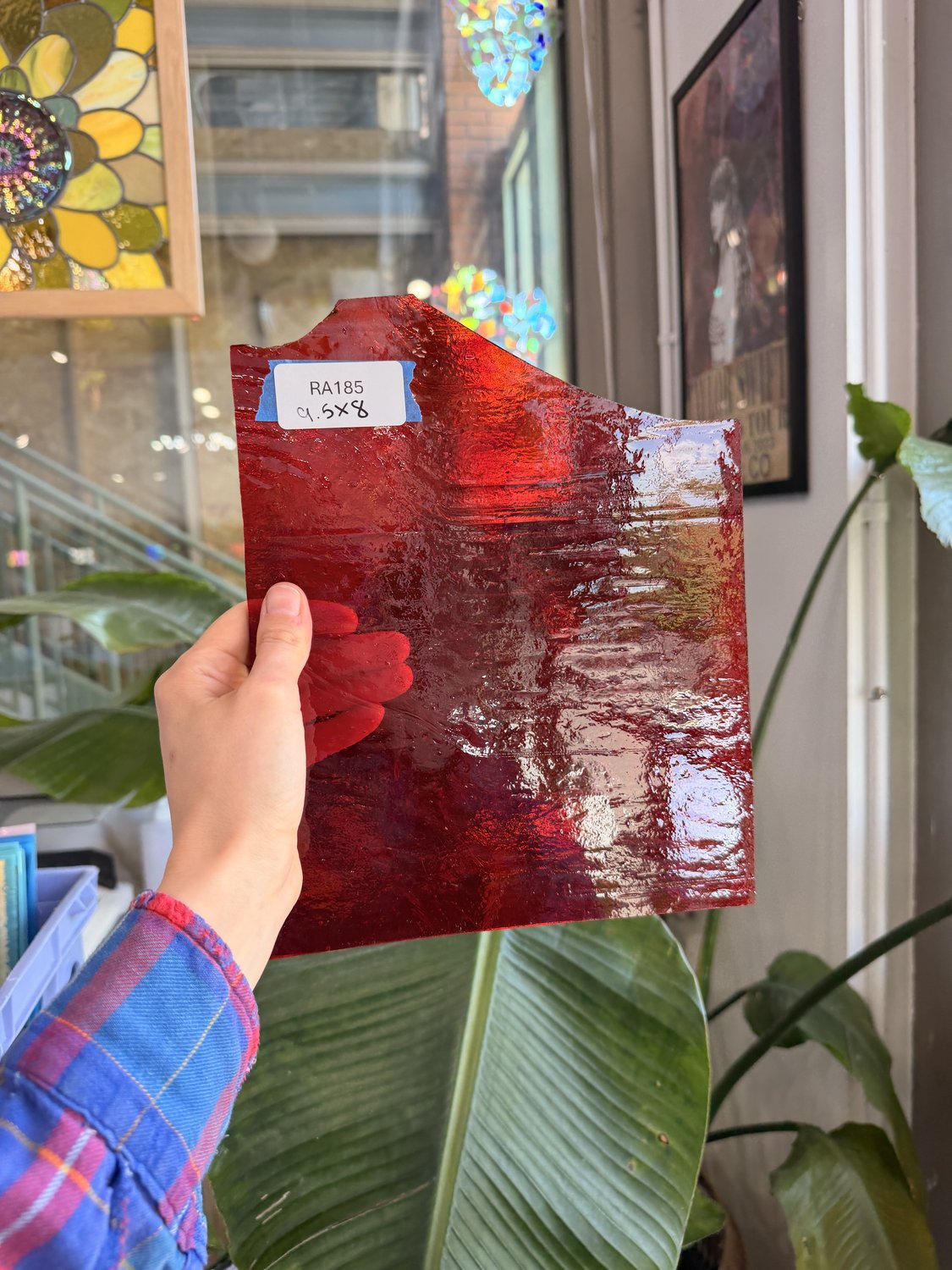 Red Transparent Bullseye Fusible Sheet Glass Bullseye Glass Default Title