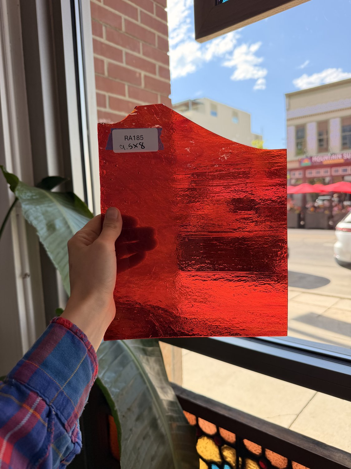 Red Transparent Bullseye Fusible Sheet Glass Bullseye Glass