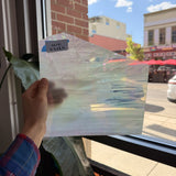 White Wispy Vintage Iridescent Spectrum Sheet Glass Spectrum Glass