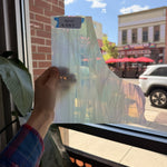 White Wispy Vintage Iridescent Spectrum Sheet Glass Spectrum Glass RA187 (9.5x7in)