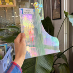White Wispy Vintage Iridescent Spectrum Sheet Glass Spectrum Glass