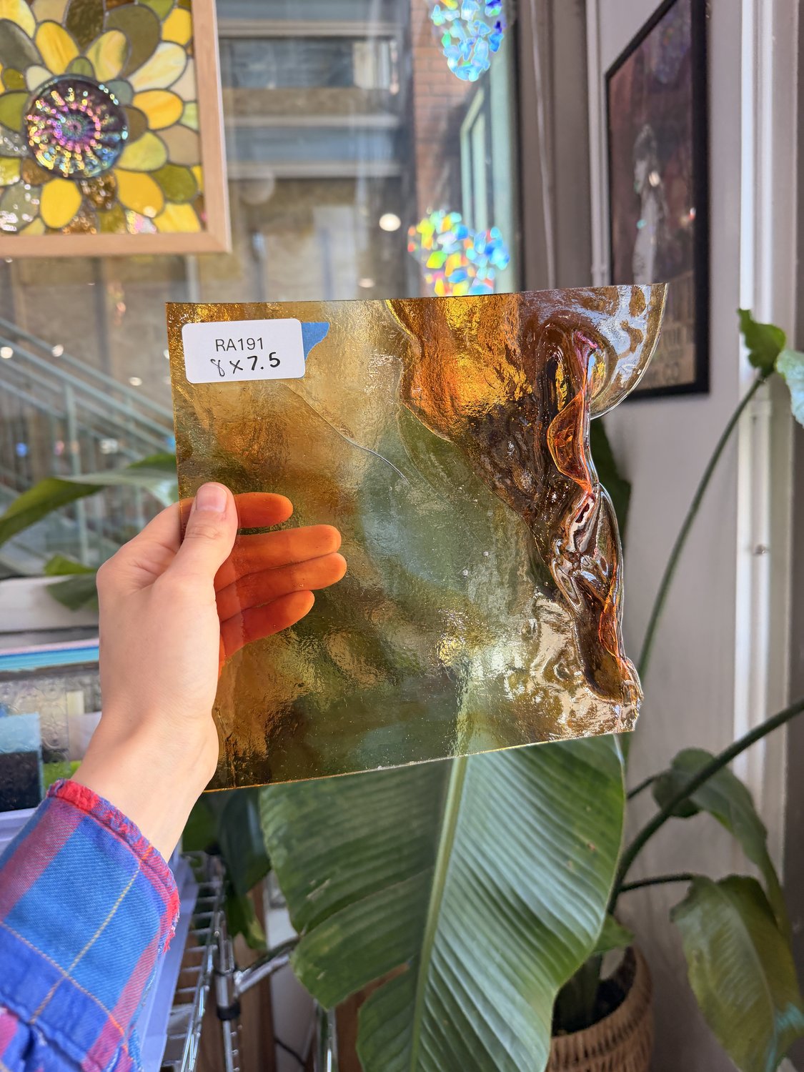 Amber Transparent (drapery) Sheet Glass Colorado Glassworks
