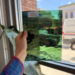Olive Sea Green Mixed Wispy Oceanside Fusible 96 COE Fusible Sheet Glass Oceanside Glass