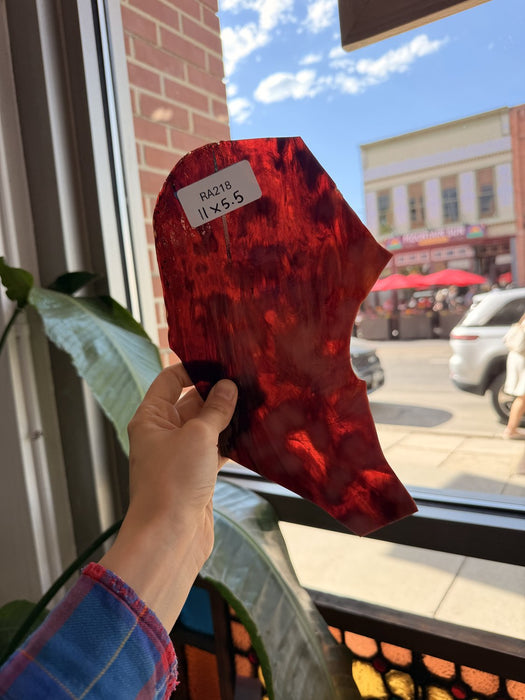 Dark Red Mottled Oceana Sheet Glass Colorado Glassworks